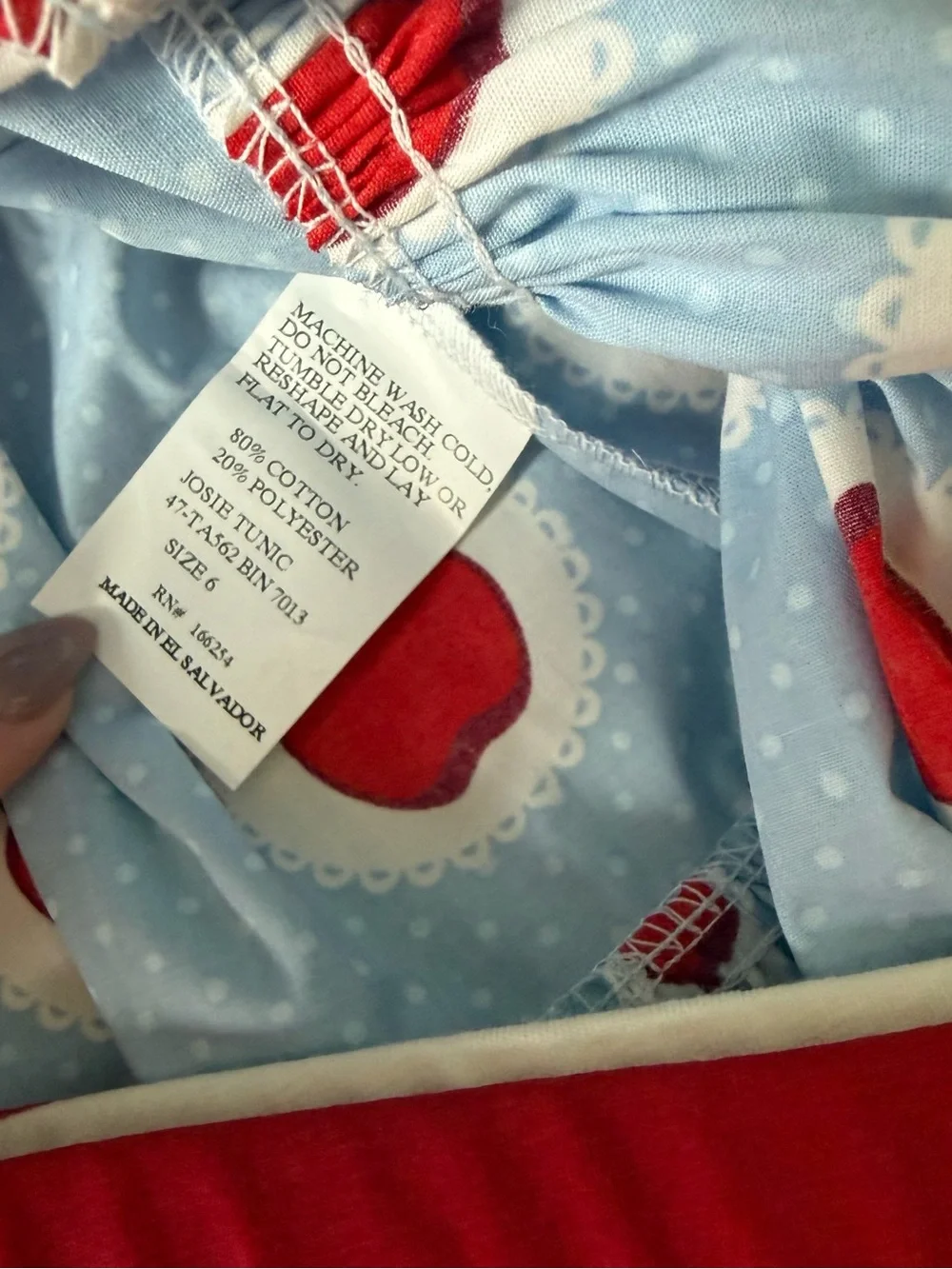 Red & White Striped Apple Print Dress with Matching Shorts